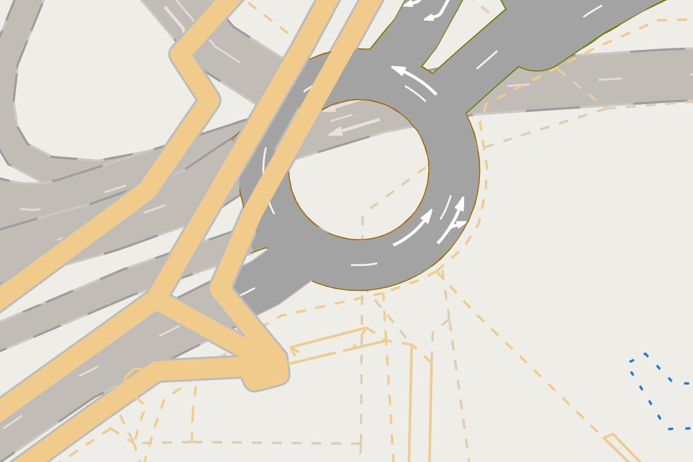 The Charles III roundabout at zoom 19