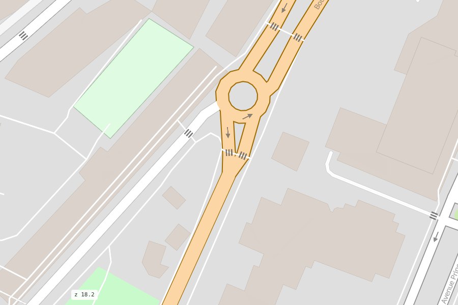 Two-way streets as two lanes, crossings over their street